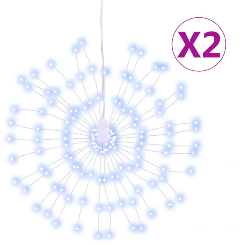 Ozdoby świąteczne, 140 lampek LED, 2 szt., zimna biel, 17 cm