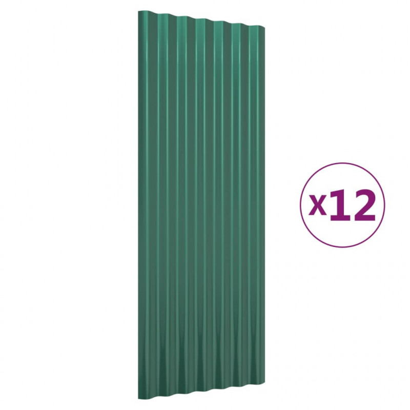 Panele dachowe, 12 szt., stal ocynkowana, 100x36 cm