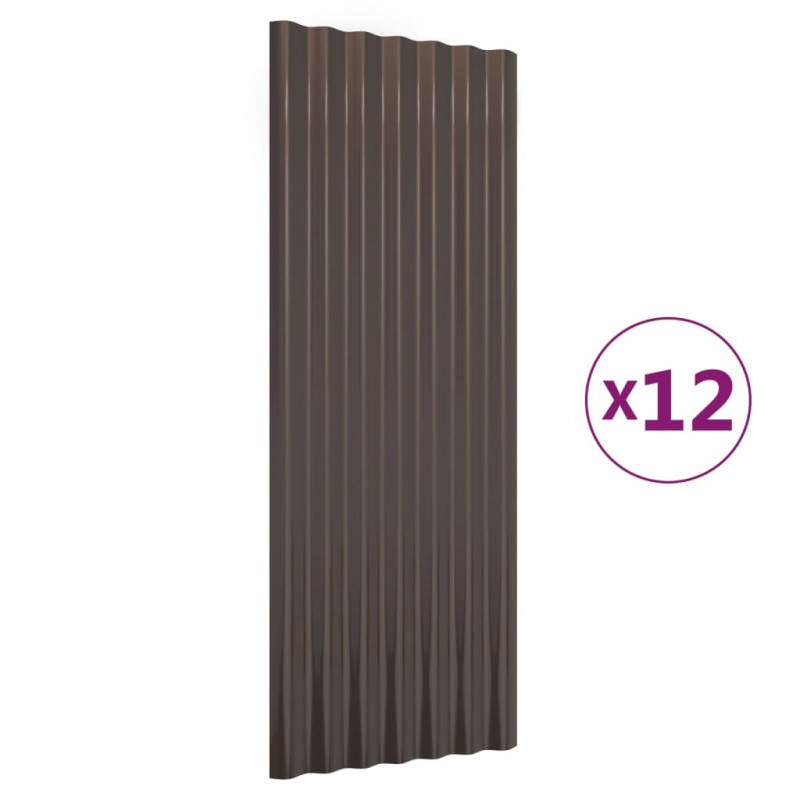 Panele dachowe, 12 szt., stal ocynkowana, 100x36 cm