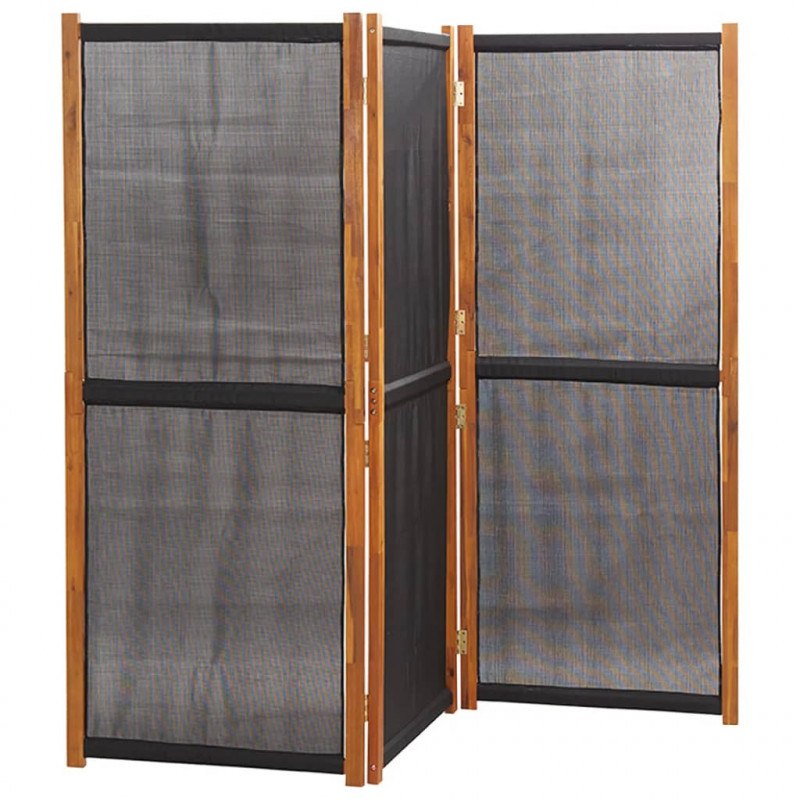 Parawan 3-panelowy, czarny, 210 x 180 cm