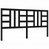 Rama łóżka z zagłówkiem, czarna, 180x200 cm, drewniana