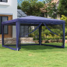 Namiot imprezowy z 4 ścianami z siatki, niebieski, 4x4 m, HDPE