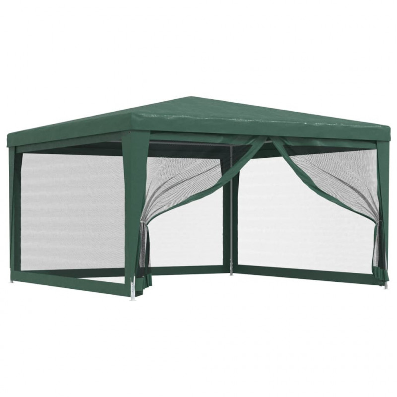Namiot imprezowy z 4 ścianami z siatki, zielony, 4x4 m, HDPE