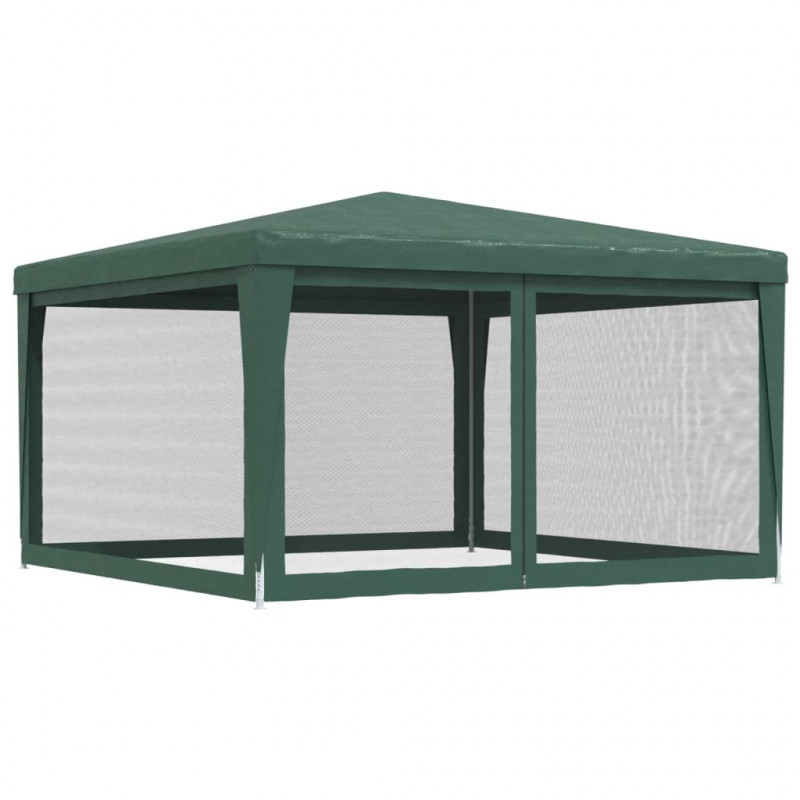 Namiot imprezowy z 4 ścianami z siatki, zielony, 4x4 m, HDPE