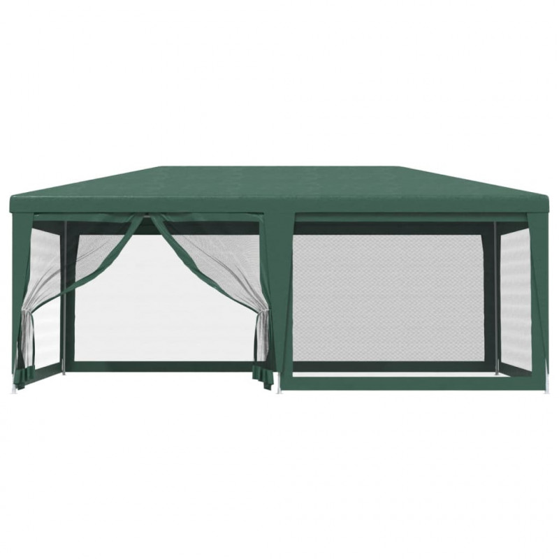Namiot imprezowy z 6 ścianami z siatki, zielony, 6x4 m, HDPE