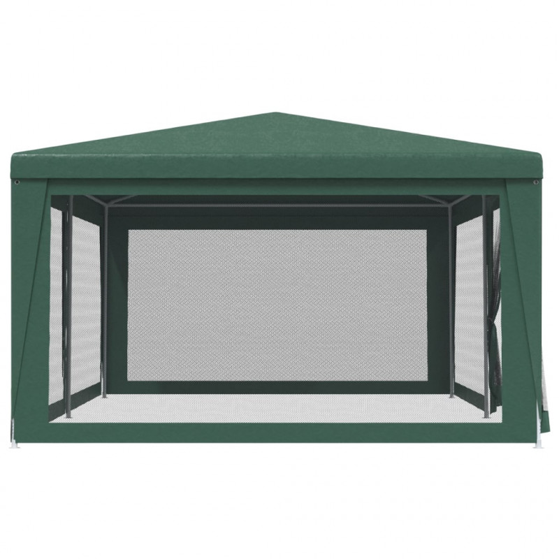 Namiot imprezowy z 6 ścianami z siatki, zielony, 6x4 m, HDPE