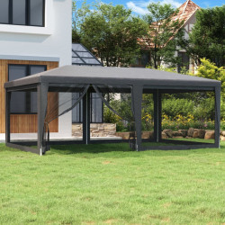 Namiot imprezowy z 6 ścianami z siatki, antracyt, 6x4 m, HDPE