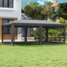 Namiot imprezowy z 6 ścianami z siatki, antracyt, 6x4 m, HDPE