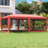 Namiot imprezowy z 6 ścianami z siatki, czerwony, 6x4 m, HDPE