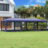 Namiot imprezowy z 8 ścianami z siatki, niebieski, 9x4 m, HDPE