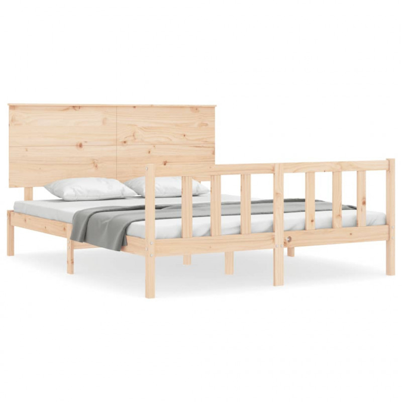 Rama łóżka bez materaca, 160x200 cm, lite drewno sosnowe