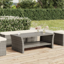 Stolik kawowy, szary, 100x50x40 cm, polirattan