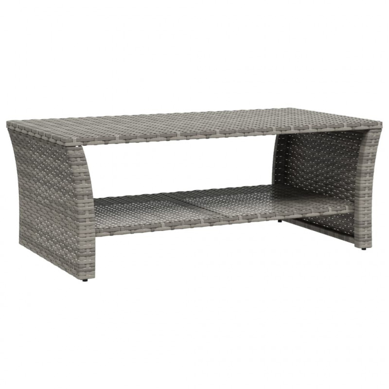 Stolik kawowy, szary, 100x50x40 cm, polirattan