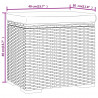 Podnóżki z poduszką, 2 szt., brązowe, 40x30x40 cm, polirattan