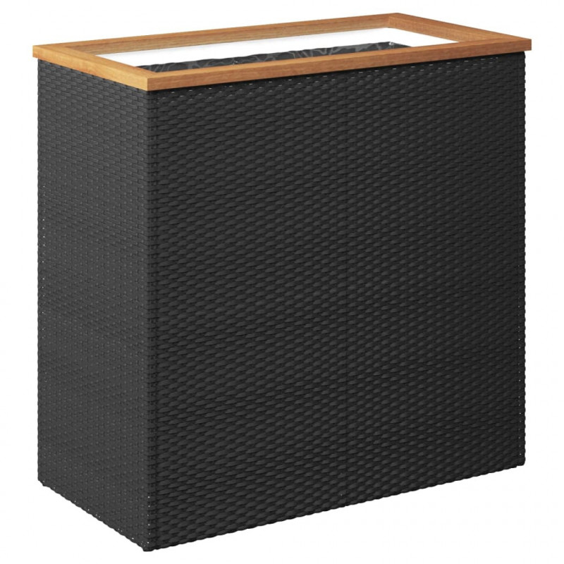 Donica, czarna, 80x40x80 cm, polirattan