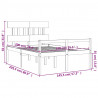 Łóżko dla seniora, rama z wezgłowiem, 140x200 cm, lite drewno