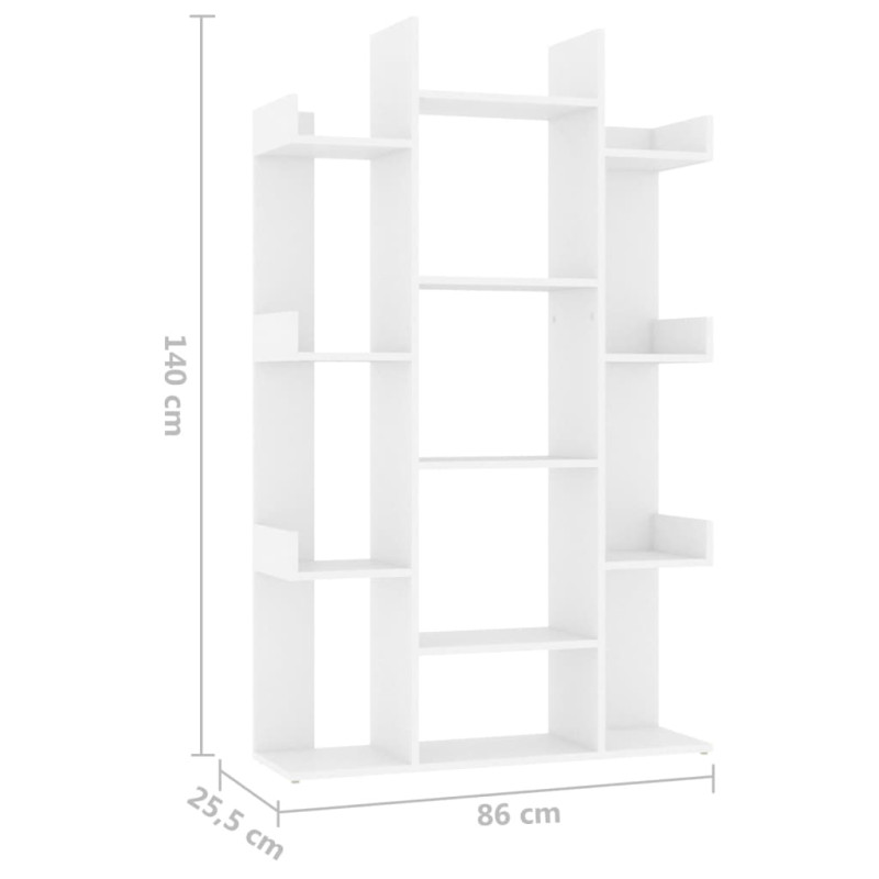 Regał na książki, biały 86x25,5x140 cm, materiał drewnopochodny