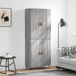 Witrynka szary dąb sonoma 69,5x34x180cm materiał drewnopochodny