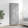 Witrynka, szarość betonu 69,5x34x180 cm materiał drewnopochodny