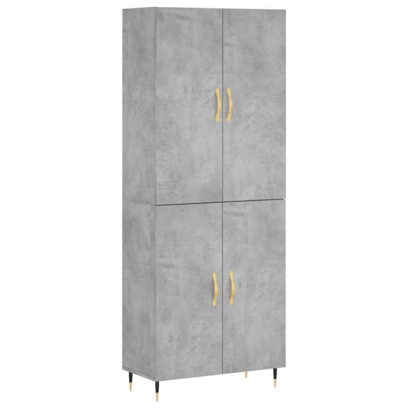 Witrynka, szarość betonu 69,5x34x180 cm materiał drewnopochodny