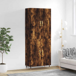 Witrynka przydymiony dąb 69,5x34x180 cm materiał drewnopochodny