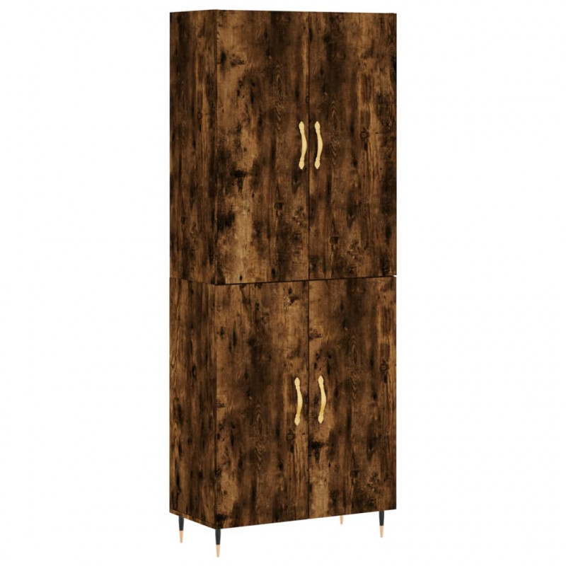 Witrynka przydymiony dąb 69,5x34x180 cm materiał drewnopochodny