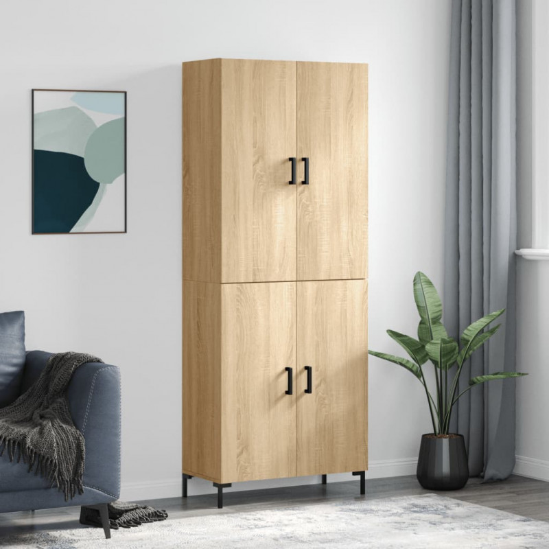 Witrynka, dąb sonoma, 69,5x34x180 cm, materiał drewnopochodny