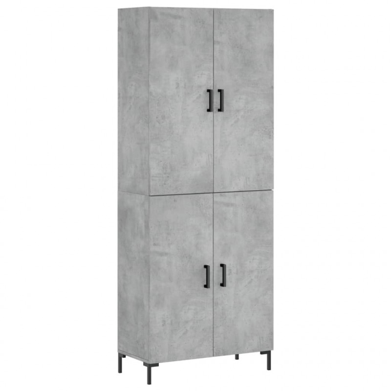 Witrynka, szarość betonu 69,5x34x180 cm materiał drewnopochodny