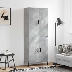 Witrynka, szarość betonu 69,5x34x180 cm materiał drewnopochodny