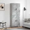 Witrynka, szarość betonu 69,5x34x180 cm materiał drewnopochodny