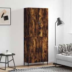 Witrynka przydymiony dąb 69,5x34x180 cm materiał drewnopochodny