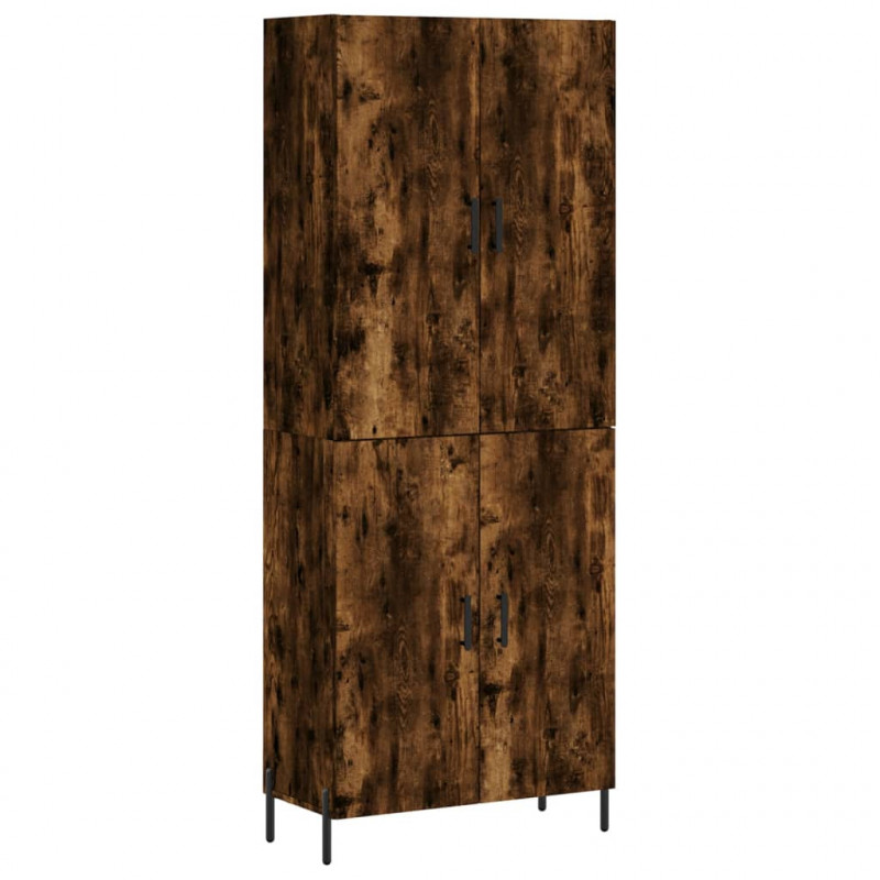 Witrynka przydymiony dąb 69,5x34x180 cm materiał drewnopochodny
