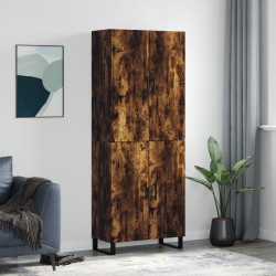 Witrynka przydymiony dąb 69,5x34x180 cm materiał drewnopochodny