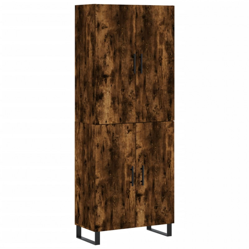 Witrynka przydymiony dąb 69,5x34x180 cm materiał drewnopochodny