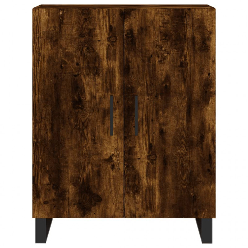 Witrynka przydymiony dąb 69,5x34x180 cm materiał drewnopochodny