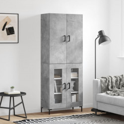 Witrynka, szarość betonu 69,5x34x180 cm materiał drewnopochodny