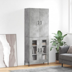 Witrynka, szarość betonu 69,5x34x180 cm materiał drewnopochodny