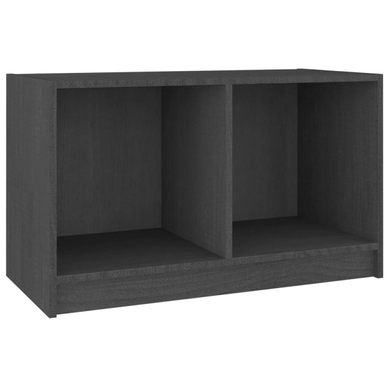 Szafka pod telewizor, szara, 70x33x42 cm, lite drewno sosnowe
