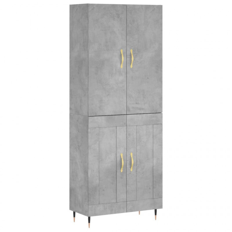 Witrynka, szarość betonu 69,5x34x180 cm materiał drewnopochodny
