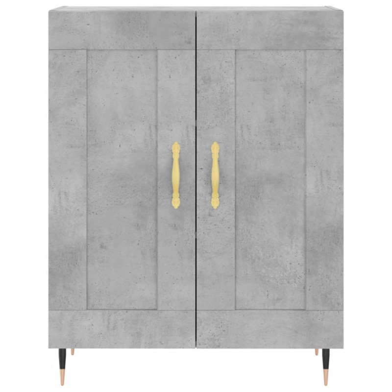 Witrynka, szarość betonu 69,5x34x180 cm materiał drewnopochodny