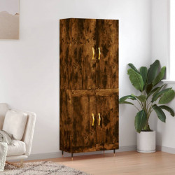 Witrynka przydymiony dąb 69,5x34x180 cm materiał drewnopochodny
