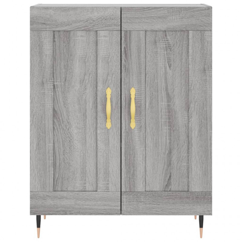Witrynka szary dąb sonoma 69,5x34x180cm materiał drewnopochodny
