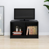 Szafka pod telewizor, czarna, 70x33x42 cm, lite drewno sosnowe