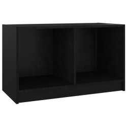 Szafka pod telewizor, czarna, 70x33x42 cm, lite drewno sosnowe