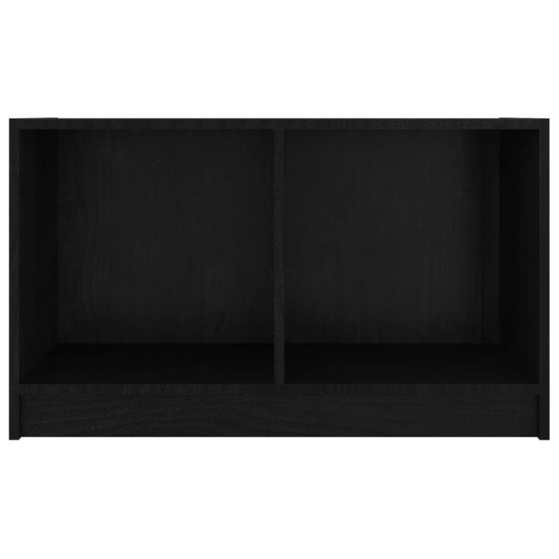 Szafka pod telewizor, czarna, 70x33x42 cm, lite drewno sosnowe