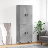 Witrynka, szarość betonu 69,5x34x180 cm materiał drewnopochodny