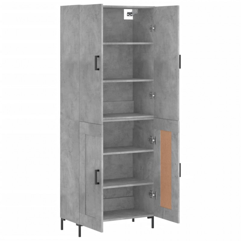 Witrynka, szarość betonu 69,5x34x180 cm materiał drewnopochodny