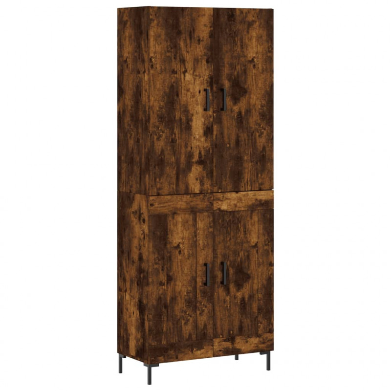 Witrynka przydymiony dąb 69,5x34x180 cm materiał drewnopochodny