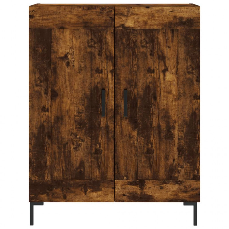 Witrynka przydymiony dąb 69,5x34x180 cm materiał drewnopochodny