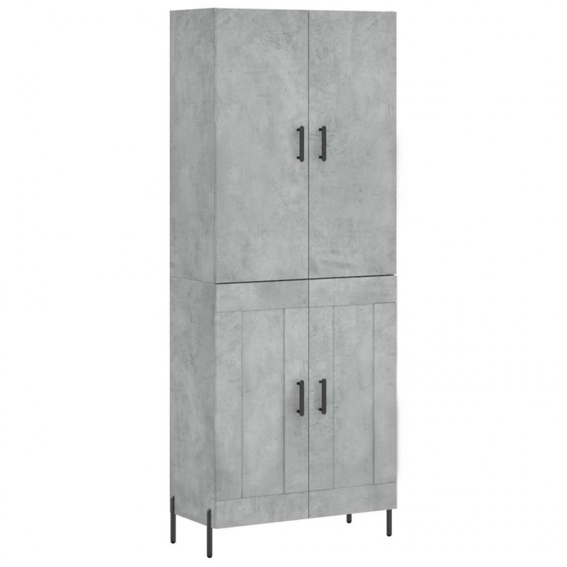 Witrynka, szarość betonu 69,5x34x180 cm materiał drewnopochodny